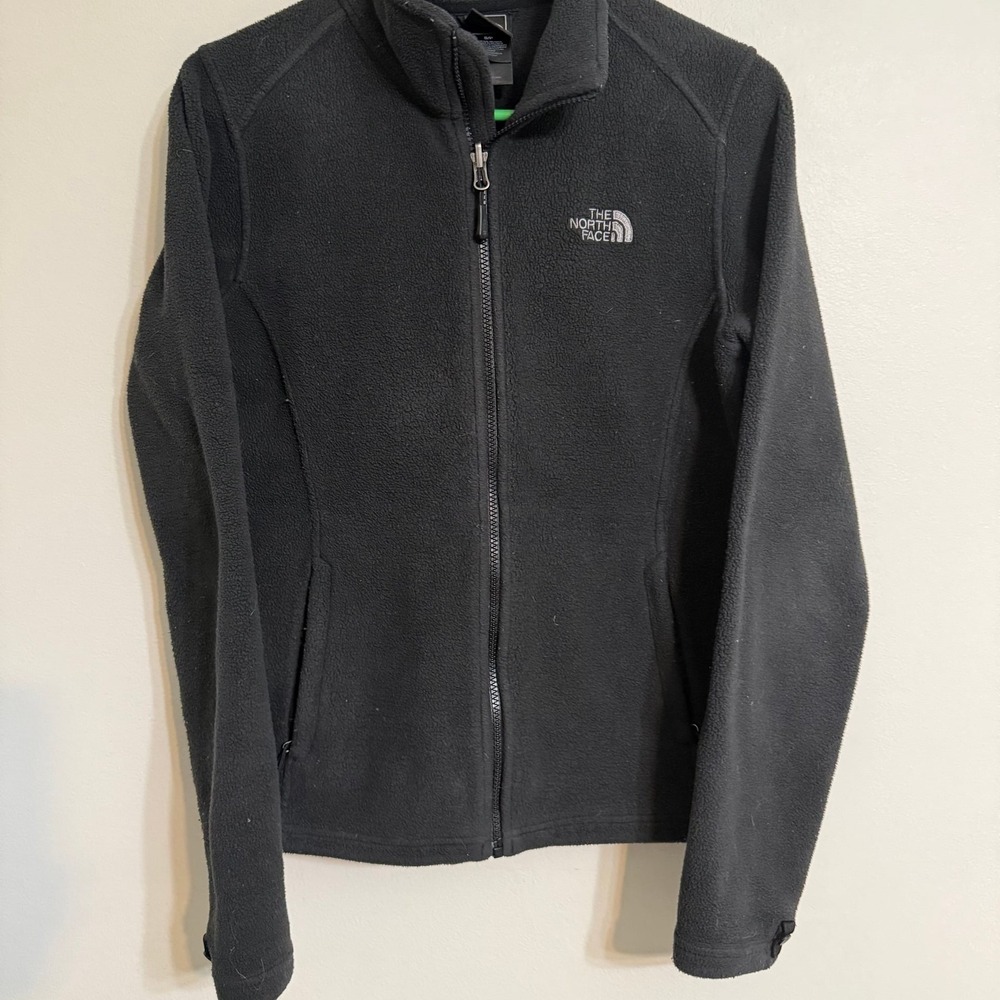 The North Face FlashDry Fleece Jacket Womens Small Black Full Zip Outdoor Layer